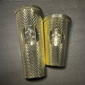 Starbucks Gold Studded Tumbler with Iconic Logo